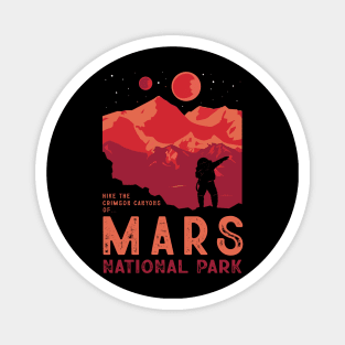 Mars National Park Funny Vintage Sci-Fi Martian Exploration Space Magnet